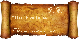 Ilics Henrietta névjegykártya